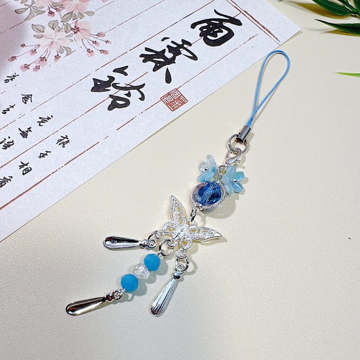 Wholesale Butterfly Hanging Chain Mobile Phone Beaded Hanging Chain