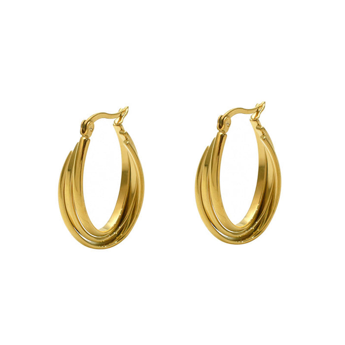 Wholesale Irregular Line Three-Ring Earrings