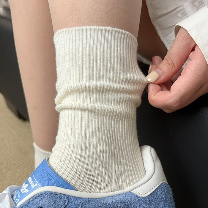 Wholesale Socks made of pure cotton, stacked socks, sweat absorbing and odor proof, mid length socks, socks