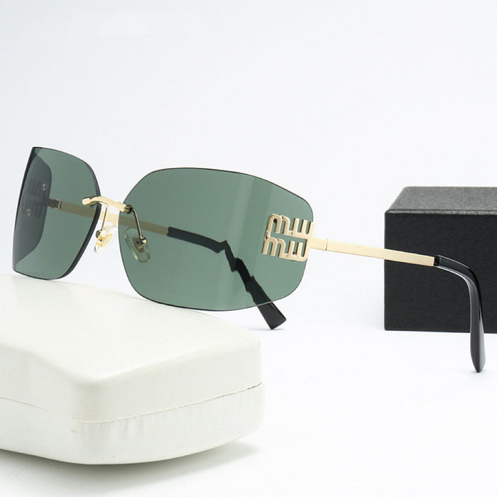 Wholesale Frameless Curved Lenses PC Women's Sunglasses JDC-SG-Bofeng004