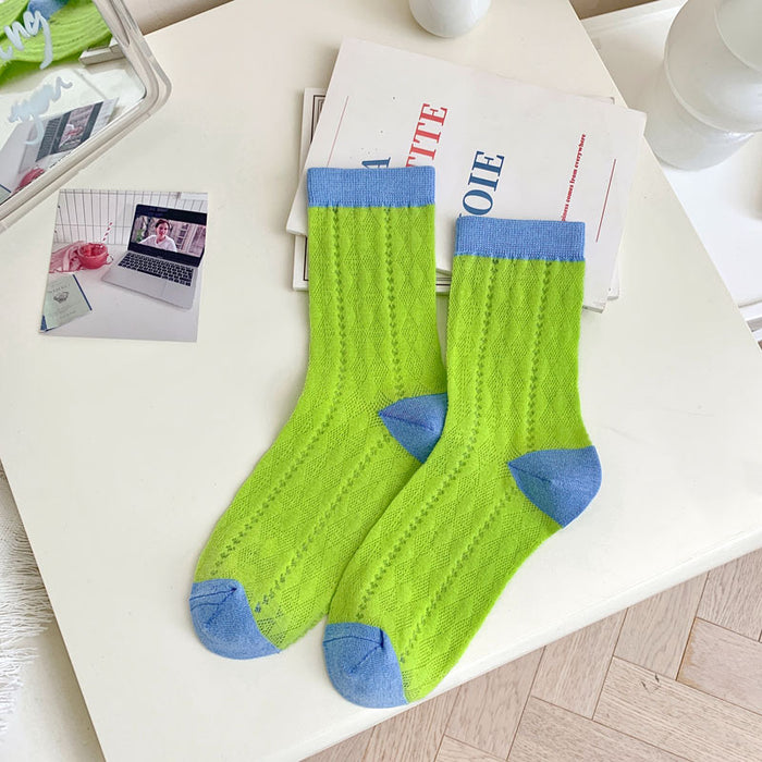 Wholesale Socks women's spring and summer new mesh pile socks women's middle tube