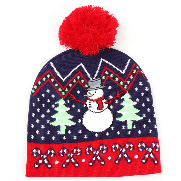 Wholesale Autumn and Winter New Christmas Knitted Jacquard Hat Unisex Warm Pullover Hat with Ball Decorative Cold Hat