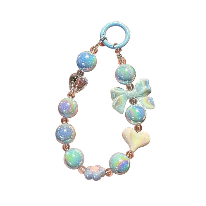 Wholesale Bow, love, bead, chain, cute and fashionable bag decoration, phone case hanging chain