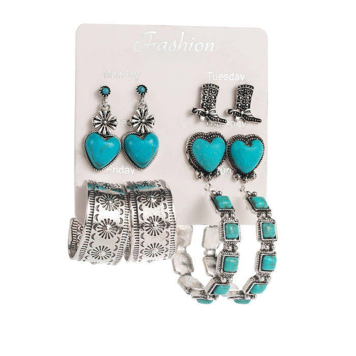 Wholesale Turquoise Statement Earrings Set