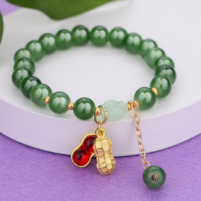 Wholesale Ethnic style aventurine bracelet peace buckle glass bracelet