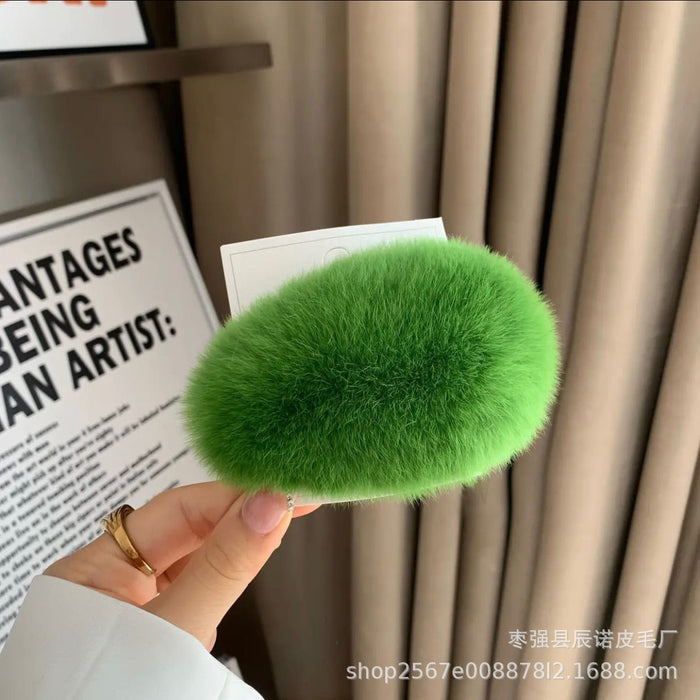 Wholesale Plush hair accessory with oversized cute fur clip