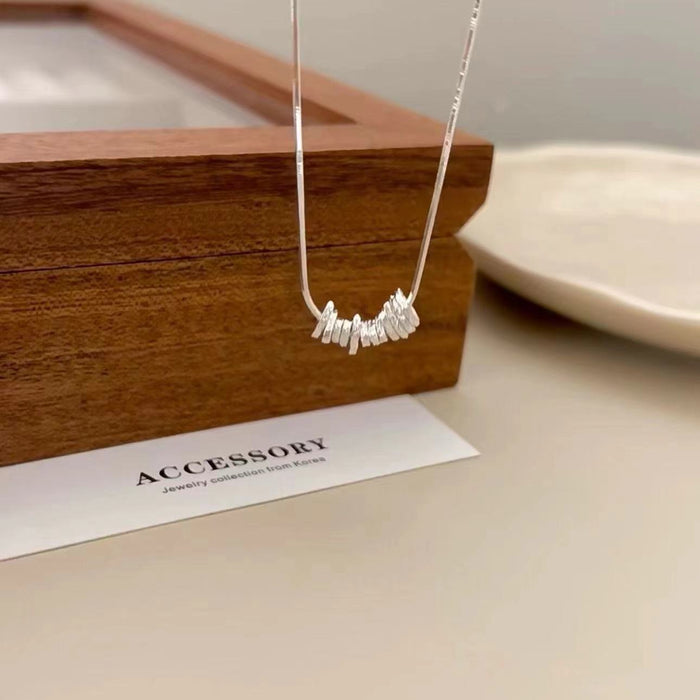 Wholesale Silver Texture Shattered Silver Necklace Women's Irregular Elegant High-end Sense