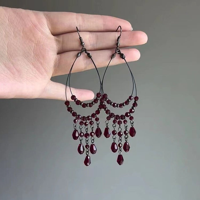 Wholesale Butterfly tassel earrings with sweet flowers, long earrings with exquisite temperament, and delicate earrings