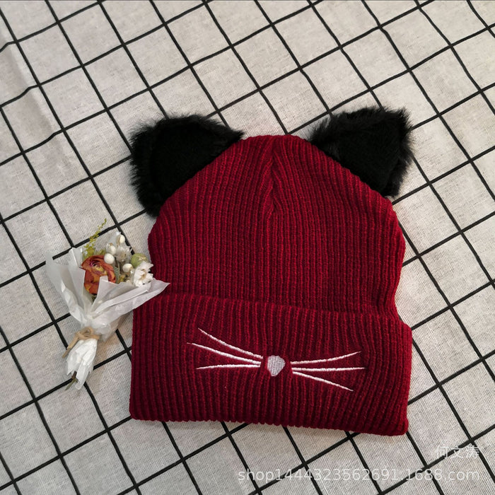 Wholesale Acrylic Cat Ears Autumn and Winter Wool Hat JDC-FH-HWT006