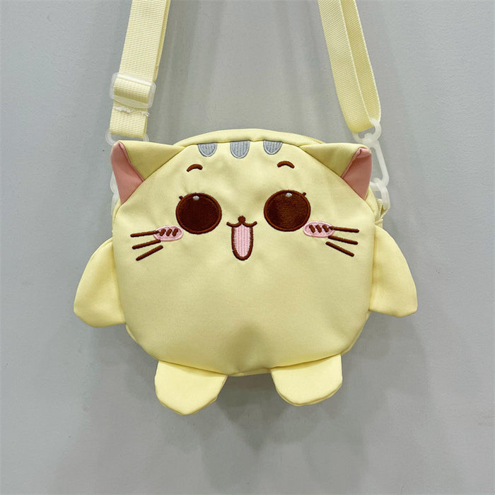 Wholesale Original Cute Versatile Cloth Bag with Small Cat Embroidery and Large Capacity Crossbody Bag