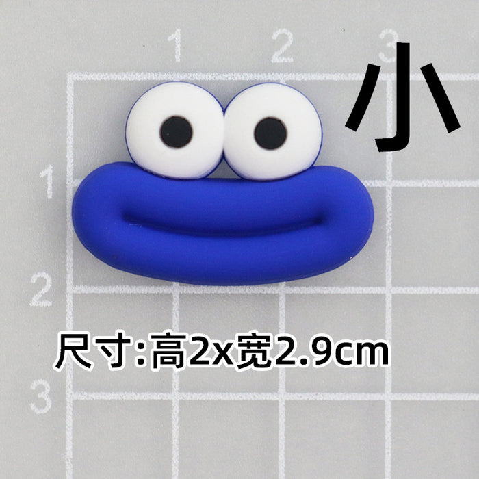 Wholesale 5pcs Big Small size cartoon sausage mouth eyes charger protective cover plush toy hairpin phone case accessories