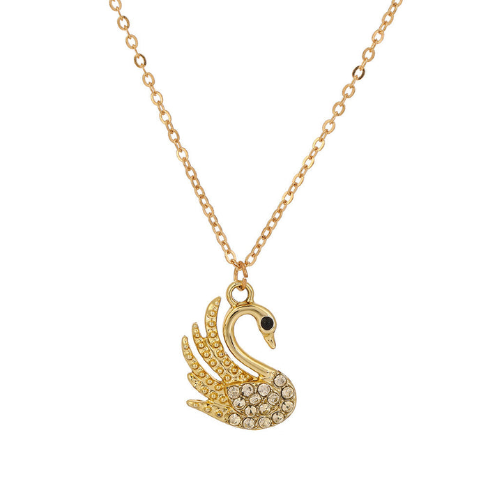 Wholesale Rhinestone-encrusted swan alloy necklace