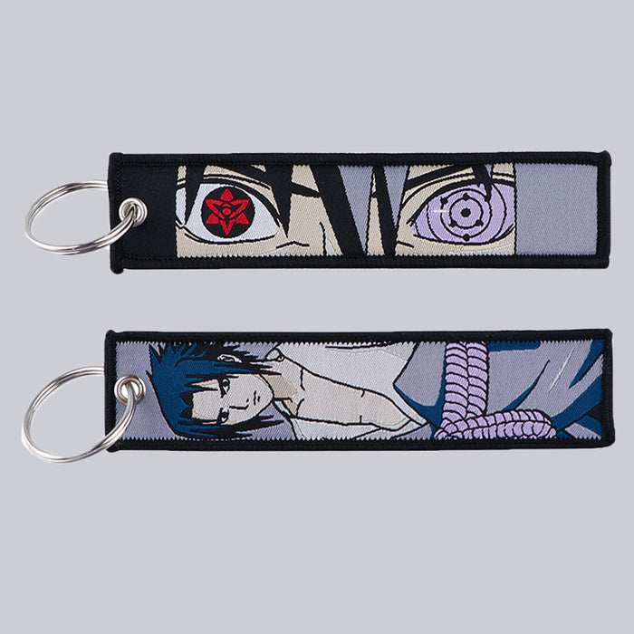 Wholesale Cartoon Anime Woven Label Keychain Pendant  Fabric Anime Peripheral