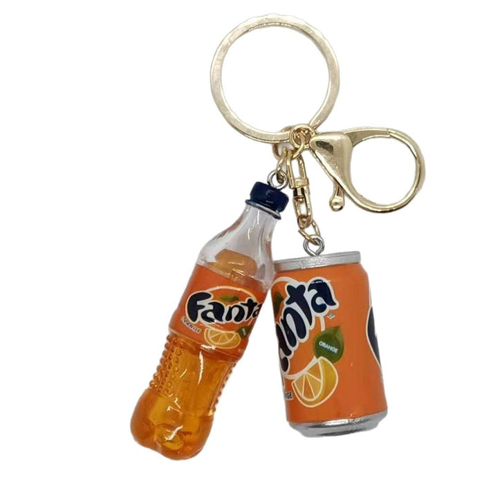 Wholesale simulation Coke  beverage bottle can combination key chain bag car key chain pendant gift