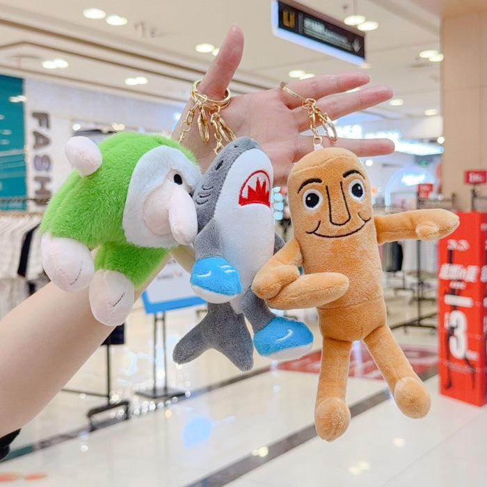 Wholesale Small Doll Wooden Stick Man Keychain Shark Doll