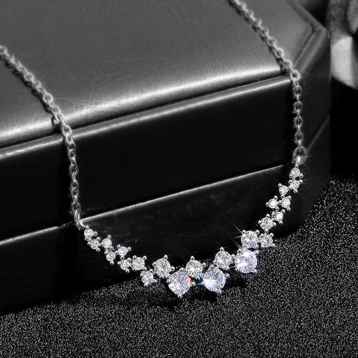 Wholesale gorgeous zircon full diamond pendant smile style women's necklace