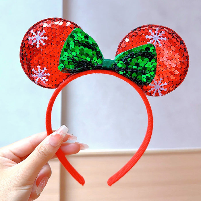 Wholesale Christmas Headband Christmas Antlers Hair Stamp Headwear Holiday Decorative Gift Big Bow Headband Hair Accessories Headwear