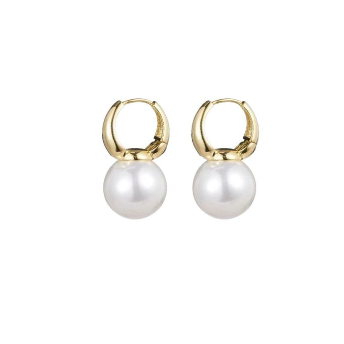 Wholesale Minimally designed earrings with retro style ear loops and high-end feel, imitating pearl earrings