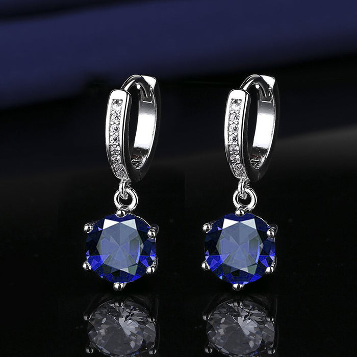 Wholesale Platinum Gold Tassel Earrings Six-Prong Imitation Moissanite Two Carat for Women Everyday Fashion Accessory