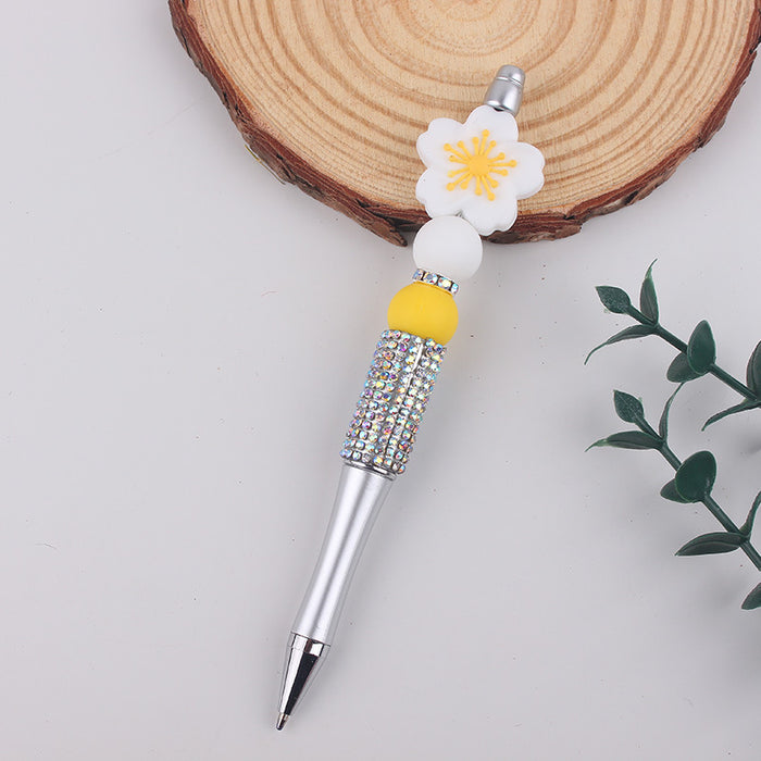 Wholesale Begonia  Silicone Beaded Pen Colorful Plastic Multifunctional Ballpoint Pen Gel Pen