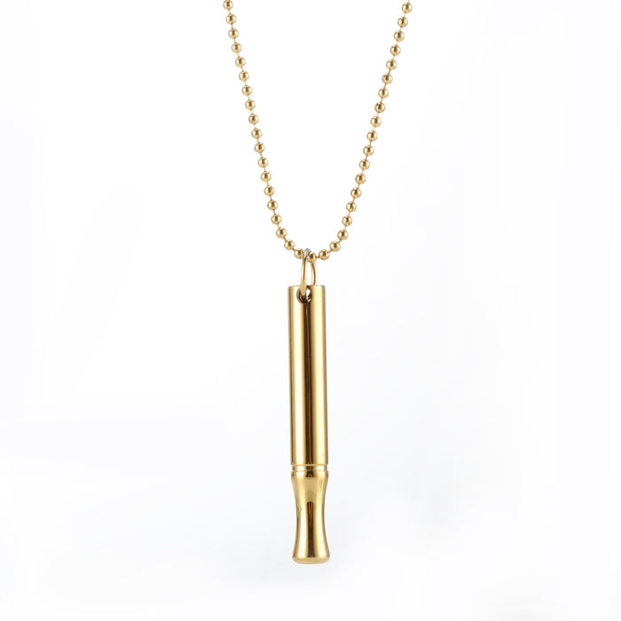 Wholesale Decompression pendant necklace meditation round tube whistle