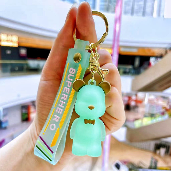 Wholesale Cartoon Crystal Bear Bear Keychain Couple Car Key Chain Bag Pendant