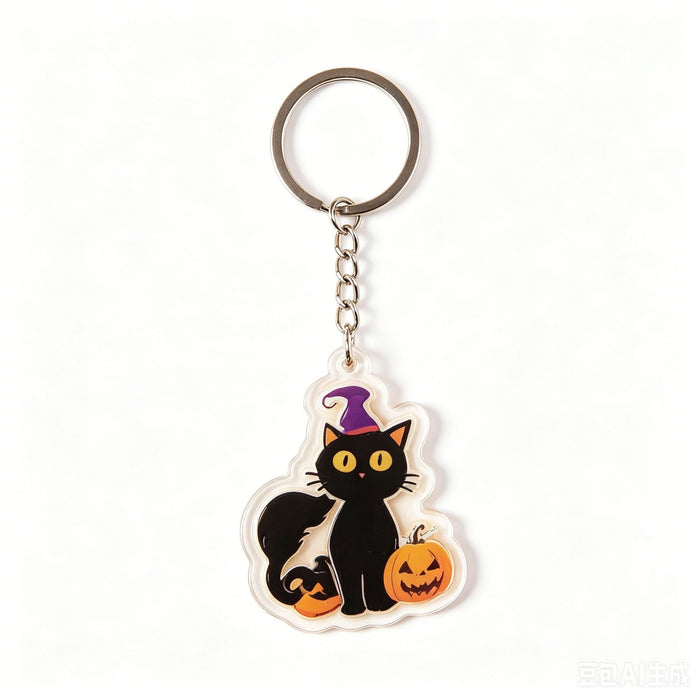 Wholesale Acrylic Keychain Skeleton Ghost Pumpkin Bat Cat Design MOQ≥2