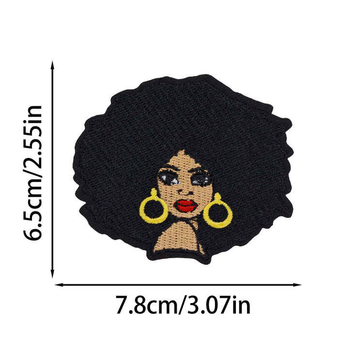 Wholesale Black Girl Embroidered Cloth DIY Patches