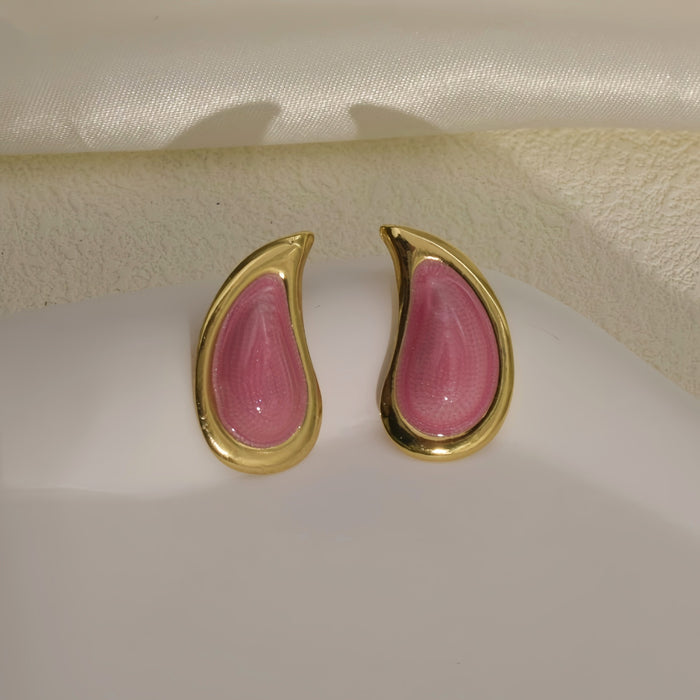 Wholesale colorful Water Drop Enamel Earrings