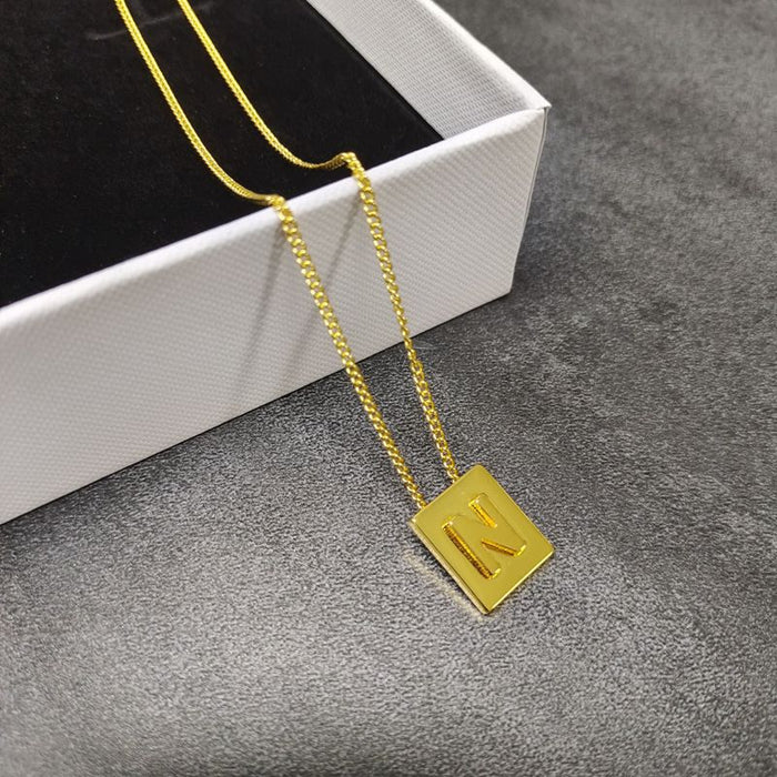 Wholesale Letter necklace gold plated clavicle chain