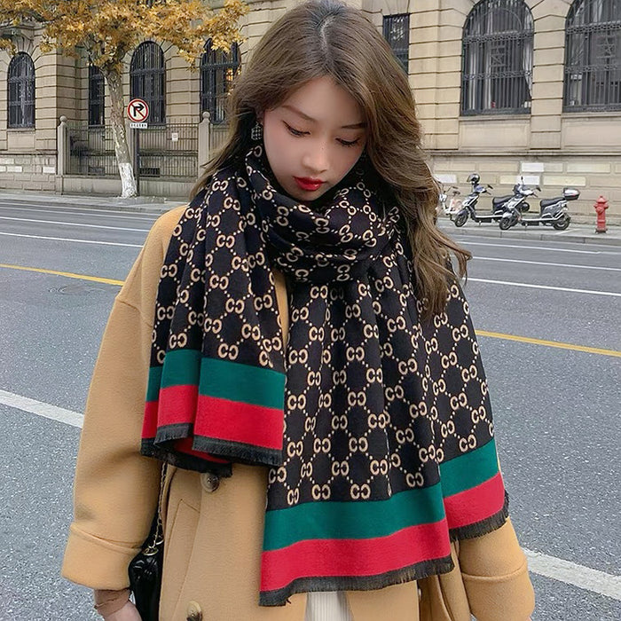 Wholesale Autumn and Winter Plaid Letter Scarf JDC-SF-Xuanx004