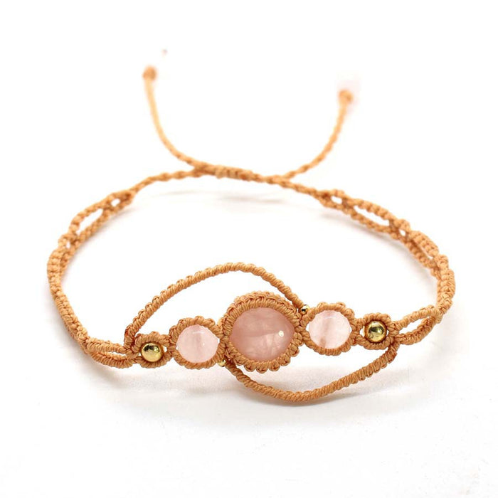 Wholesale Handmade Woven Adjustable Crystal Stone Beaded Bracelet Trendy Ethnic Amethyst Jewelry Accessory For Women Boutique Resale