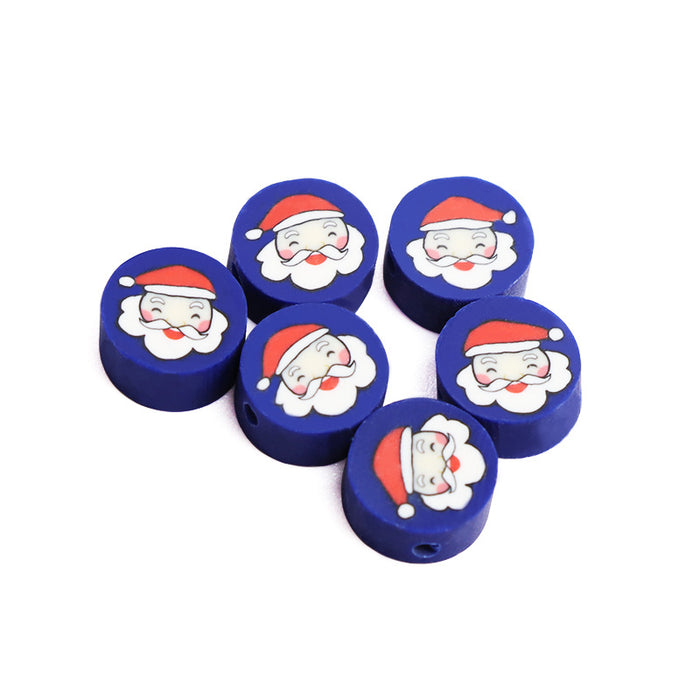 Wholesale 100pcs Polymer Clay Christmas Snowman Tree Cane Loose Beads JDC-BDS-LiuXia003