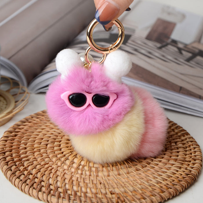 Wholesale Ugly-cute f caterpillar keychain