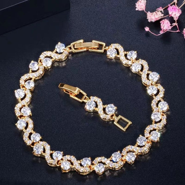 Wholesale Alloy Zirconia Bracelet Available in Various Colors
