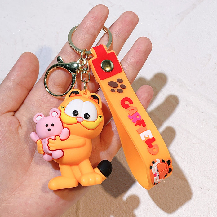 Wholesale Cartoon Cat Key Pendant Soft Rubber Anime Keychain Pendant