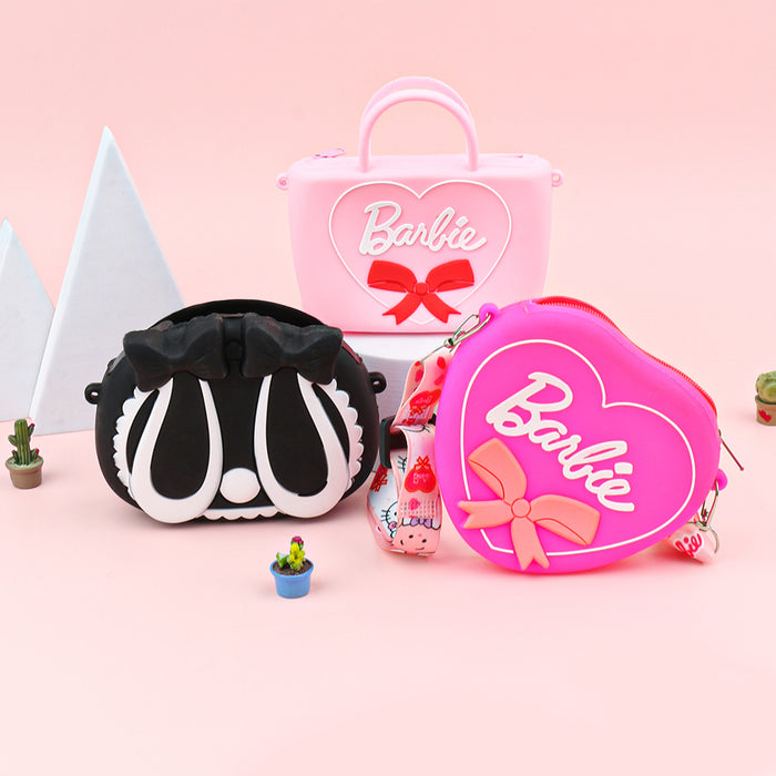 Wholesale Cartoon Silicone Zip Coin Purse for Kids Cute Crossbody Bag for Earphones MOQ≥5
