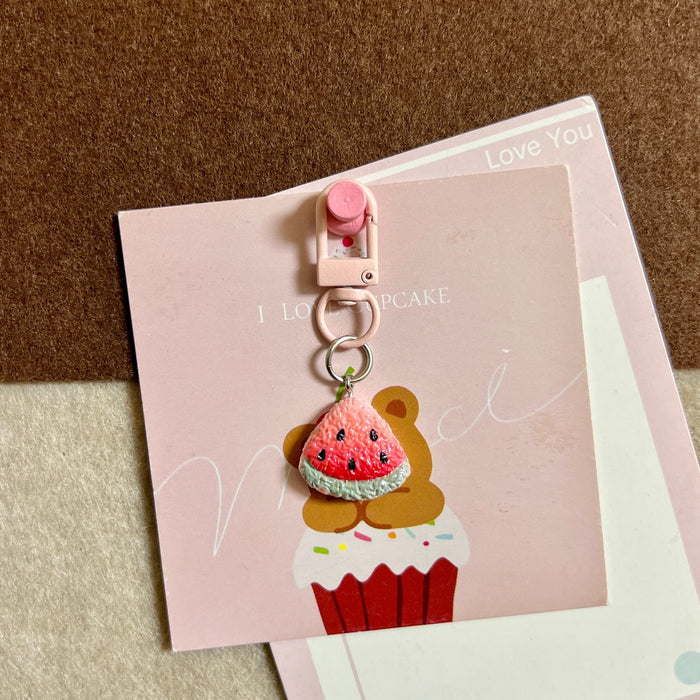 Wholesale Plastic Resin Rainbow Fruit Keychain Decorative Accessory MOQ≥2