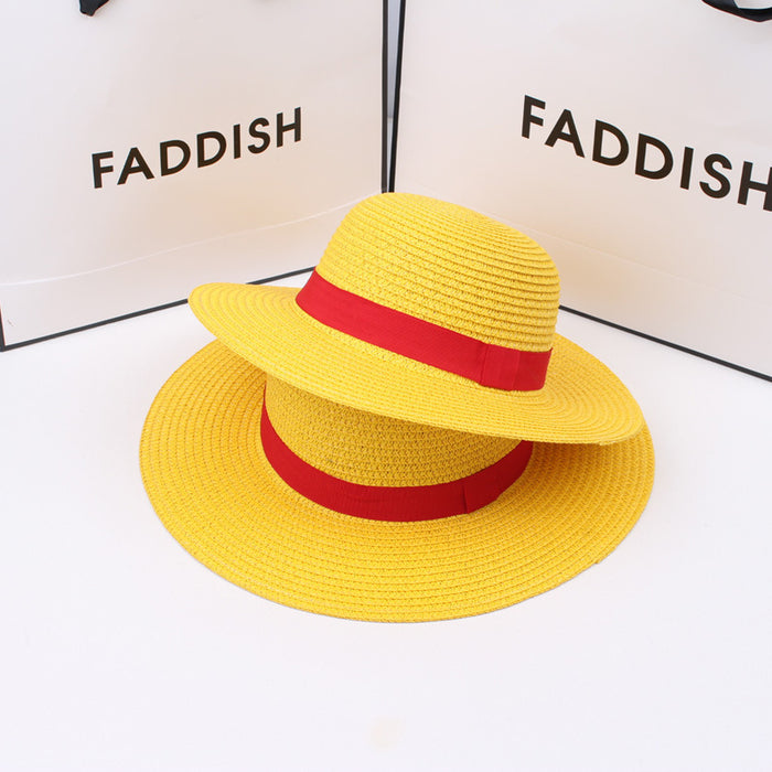 Wholesale cosplay one piece straw hat hat summer hand-knitted all-match sun hat