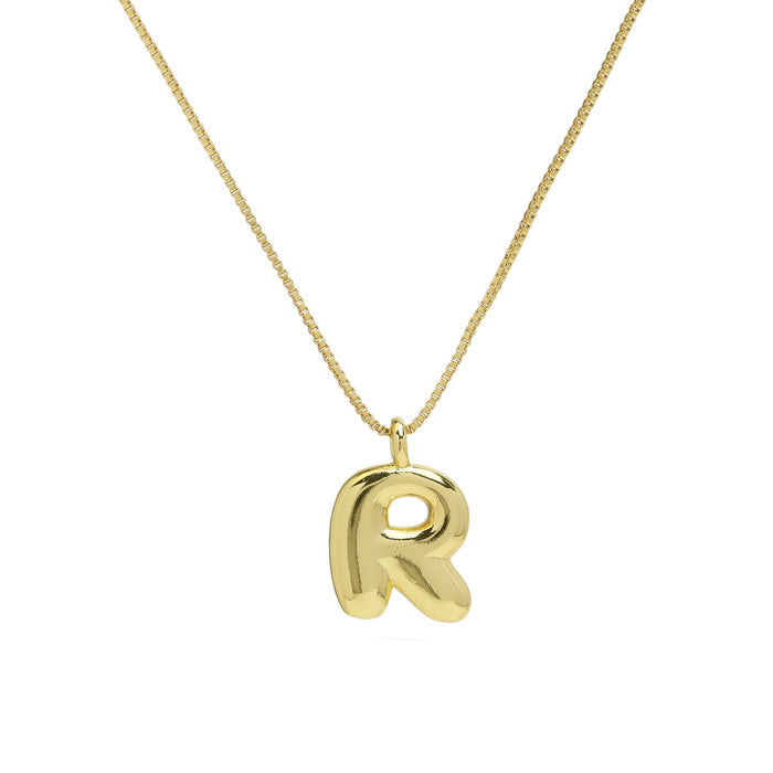 Wholesale 18k Brass Glossy Balloon 26 English Letters Necklace JDC-NE-BaiYi004