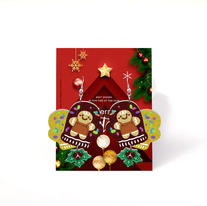 Wholesale Eco-friendly acrylic earrings  personality Christmas tree stars earrings