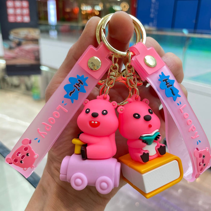 Wholesale Leisure Little Beaver Keychain Cartoon Doll Cute Backpack Pendant Car Keychain Pendant Small Gift