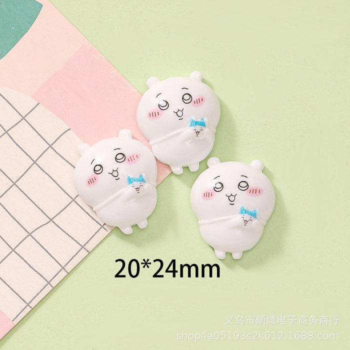 Wholesale Cute Cartoon Cream Glue Phone Case Keychain Hairpin Hair Rope Resin Jewelry Accessories