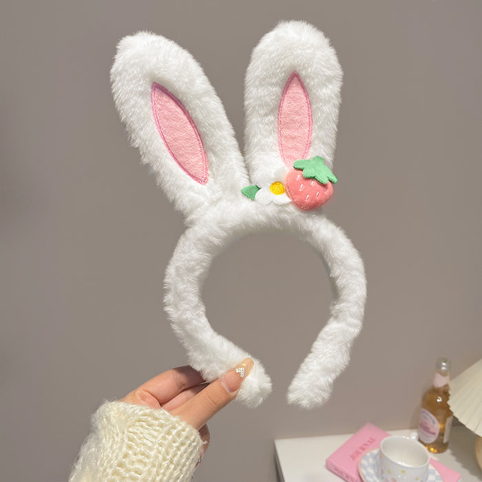 Wholesale Women's Cute Plush Bunny Ears Lace Bow Headband