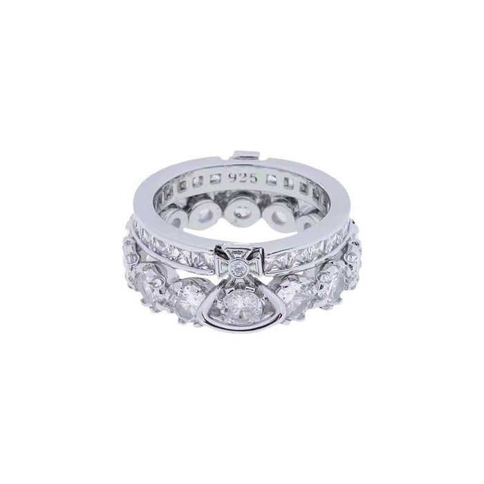 Wholesale Double layered sparkling diamond detachable ring