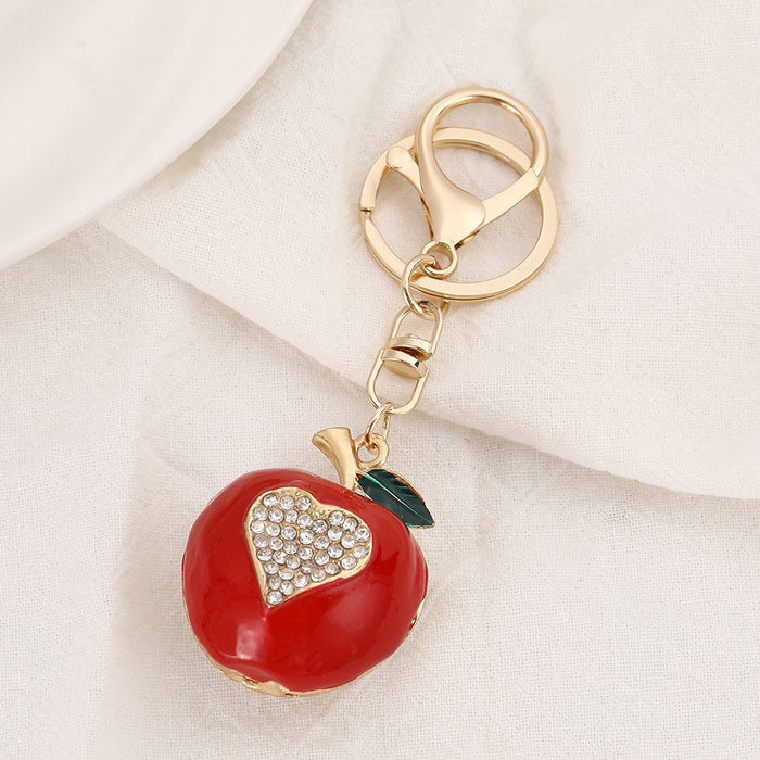 Wholesale Cherry Keychain Red Fruit Shape Key Ring Graduation Gift Decorative Accessory