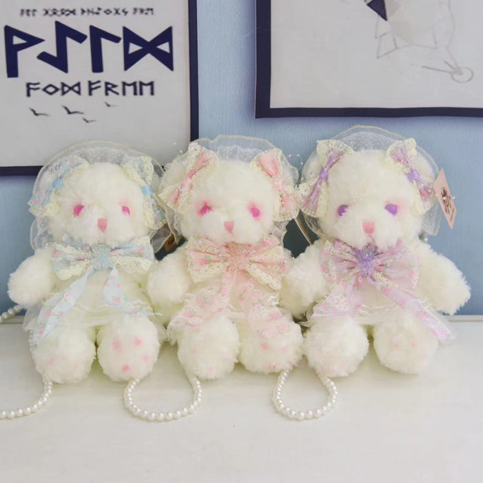 Wholesale Cute  plush toy Lolita hand-made bear bag