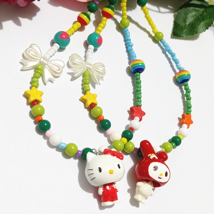 Wholesale Cartoon Funny  Cat Necklace Clavicle Chain Short Necklace for Women and Children