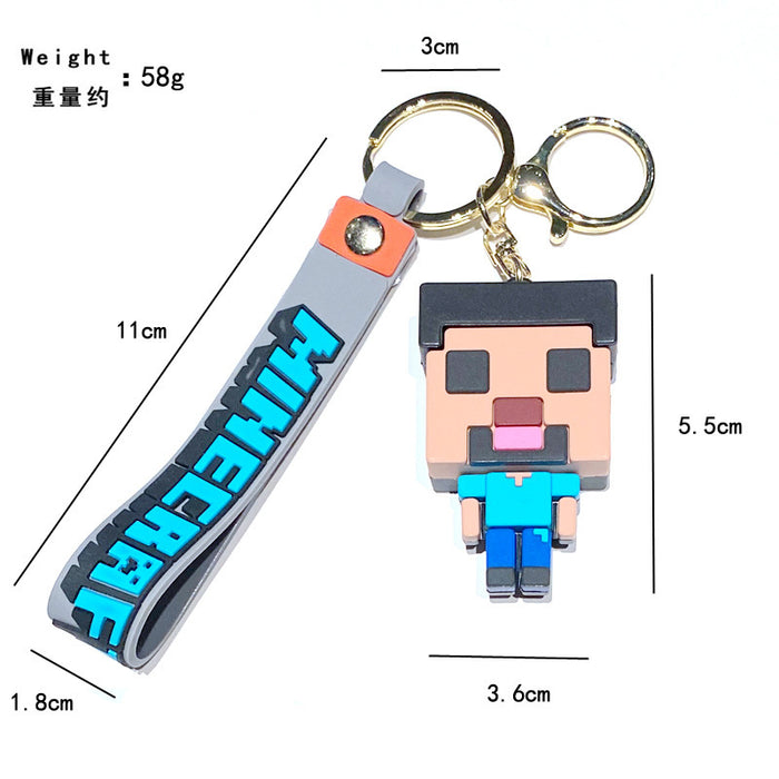 Wholesale Creative 3D Sandbox Game Keychain Couple Keychain Bag Pendant JDC-KC-ZT015