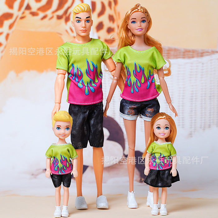 Wholesale suitable for 30CM a family of four dolls leisure family suit fashion couple bag shoes